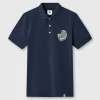 Pretty Green Bay Paisley Embroidered Polo Navy New