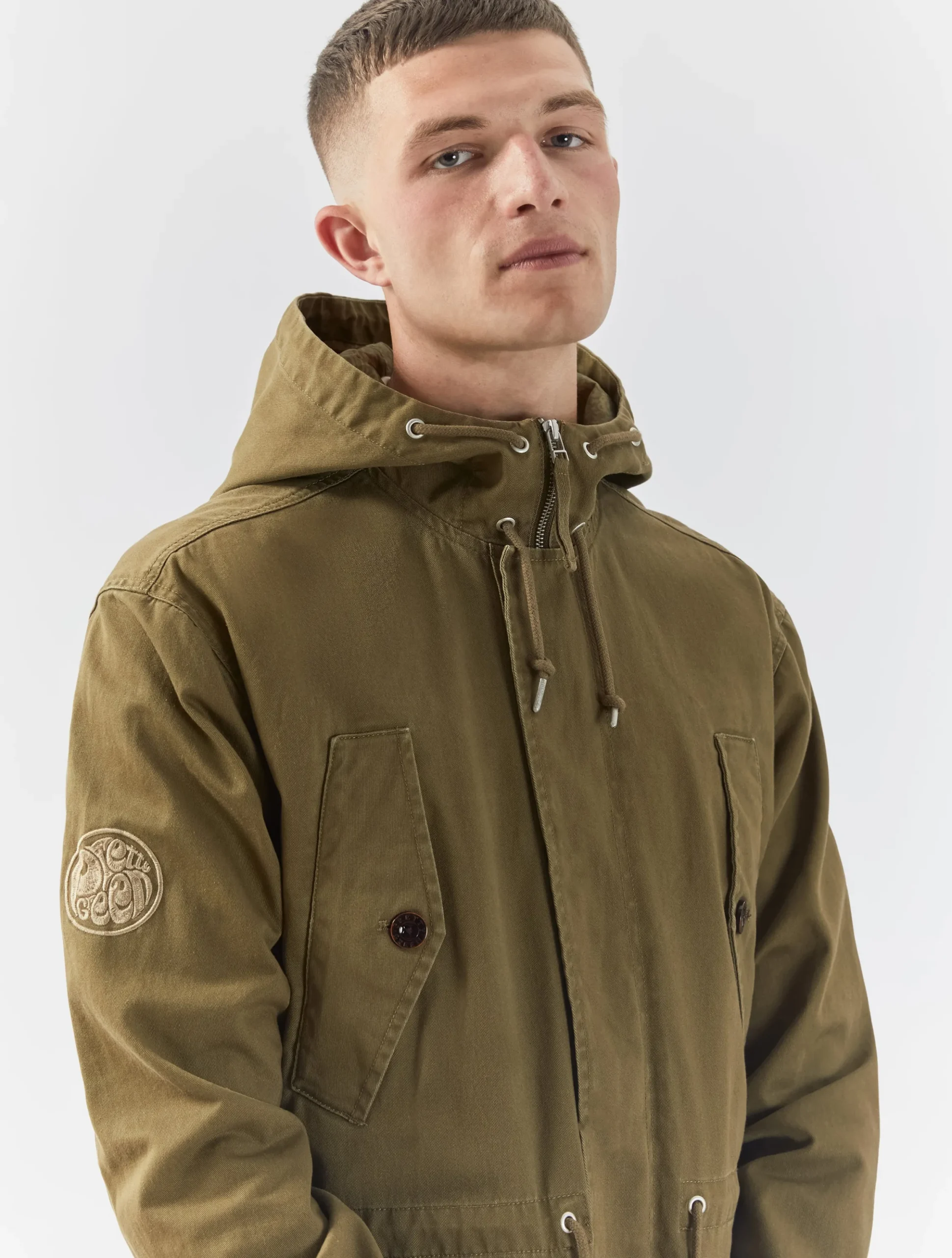 Pretty Green Cassette Parka Khaki Flash Sale