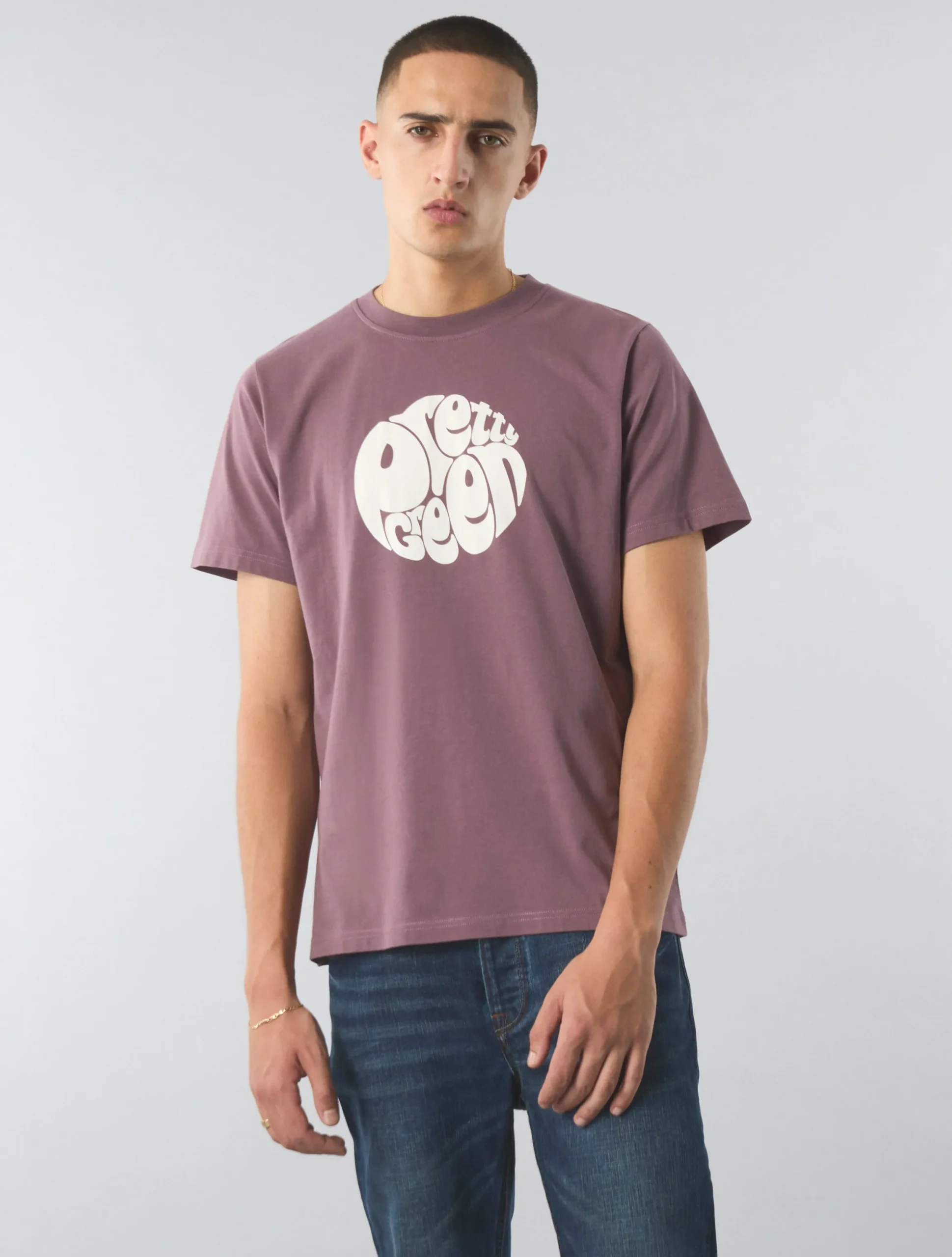 Pretty Green Gillespie T-shirt Purple Flash Sale