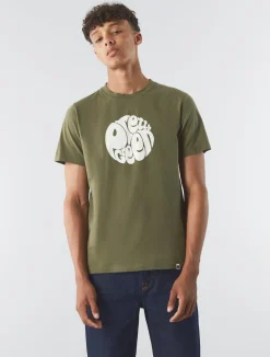 Pretty Green Gillespie T-shirt Khaki Sale