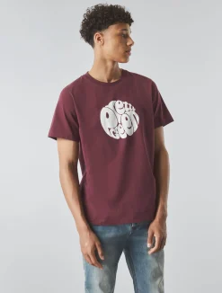 Pretty Green Gillespie T-shirt Burgundy Sale