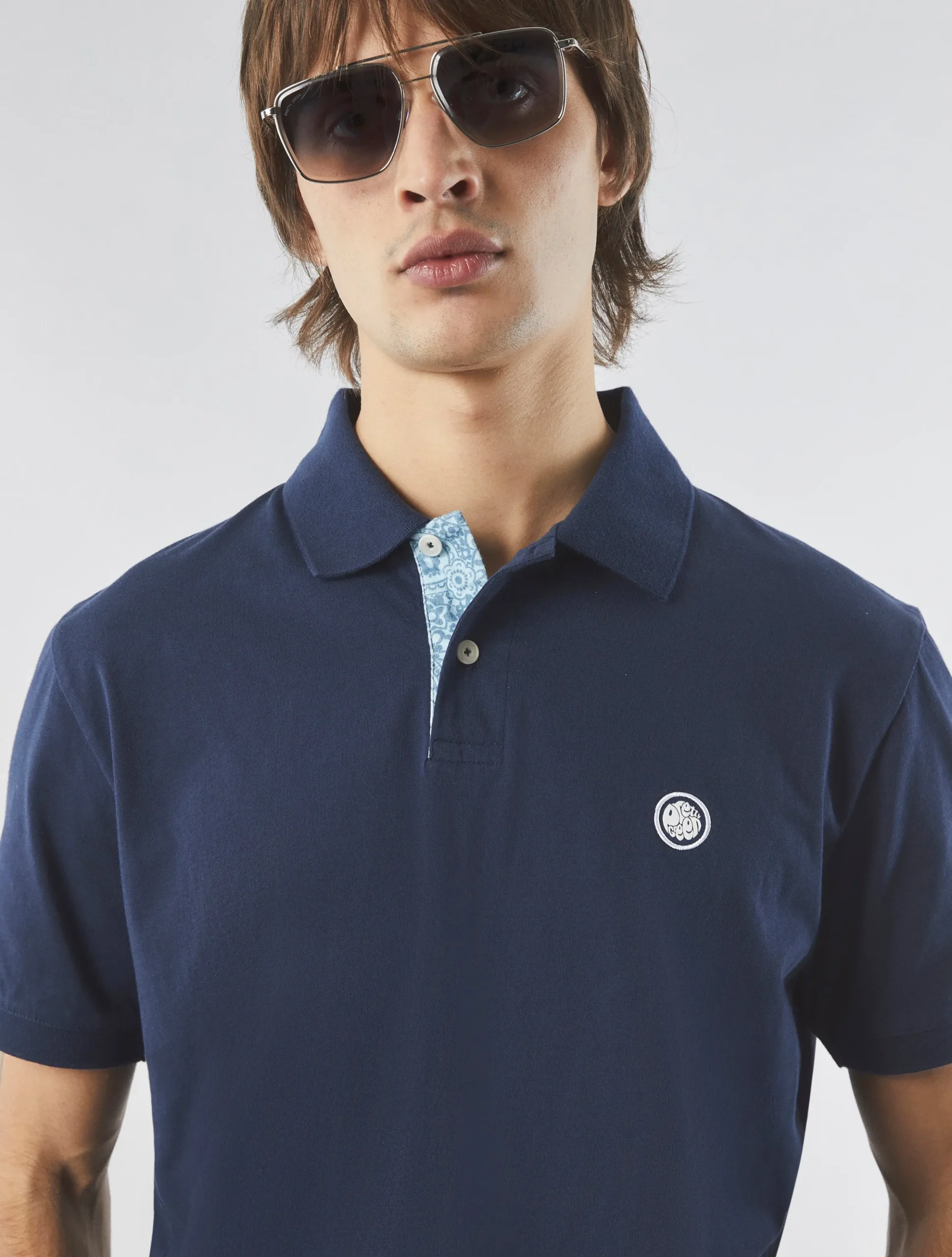 Pretty Green Jersey Polo Navy Cheap