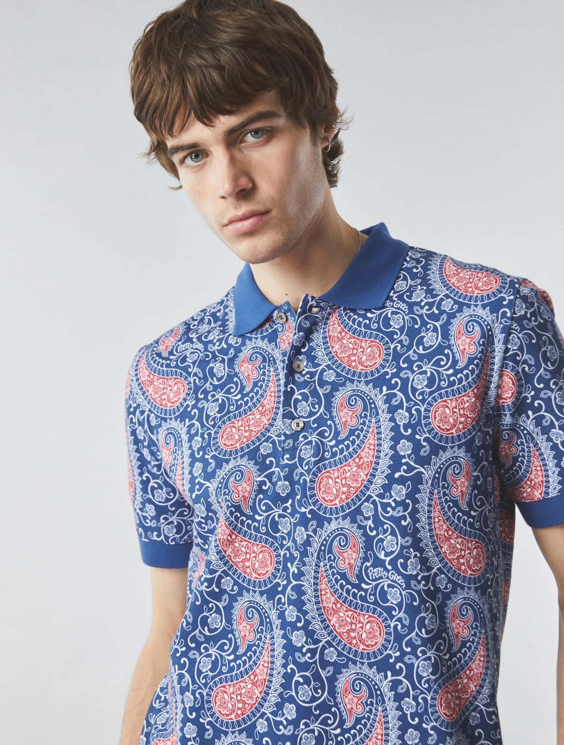 Pretty Green Laguna Paisley Polo New