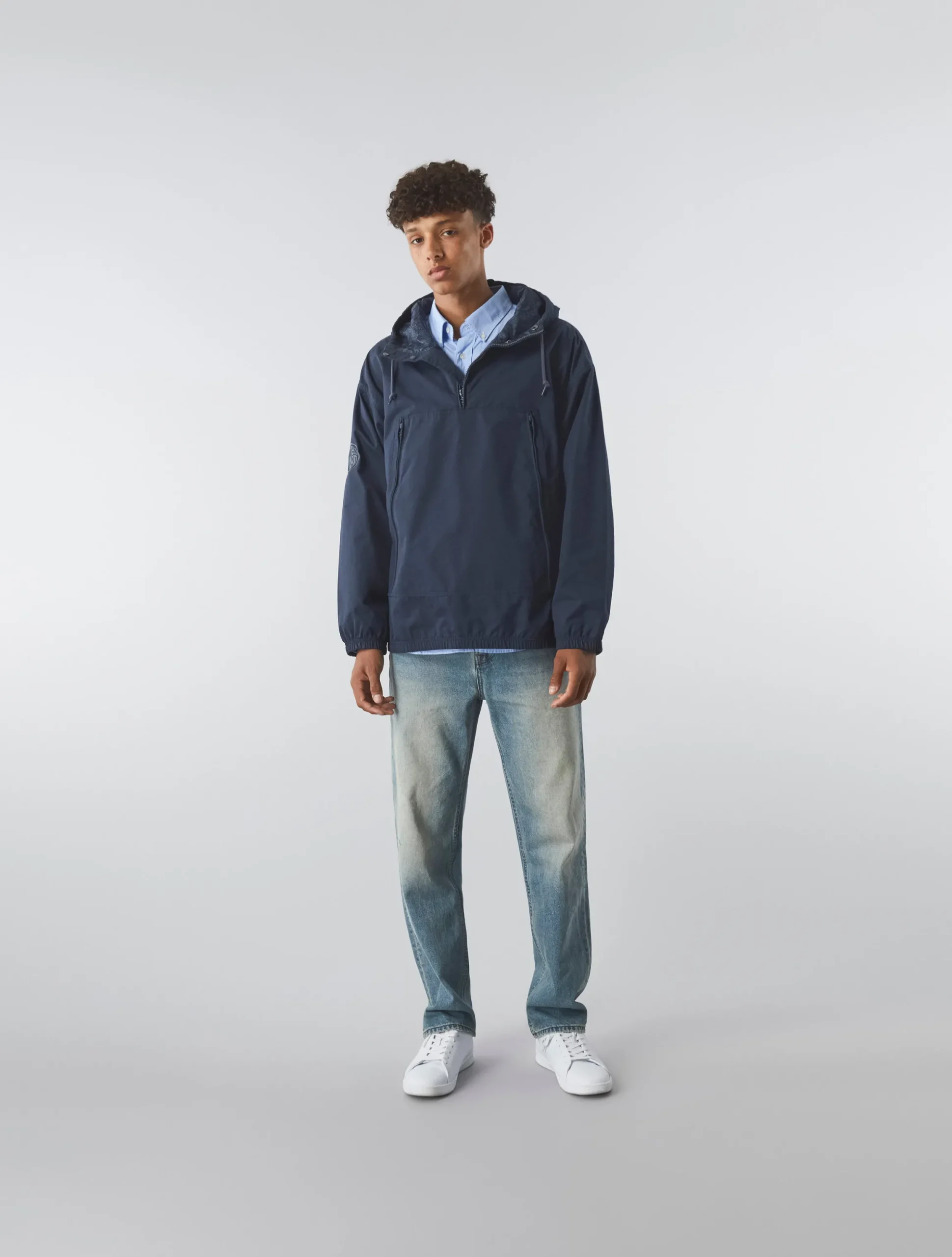 Pretty Green Lewis Overhead Jacket Navy Clearance