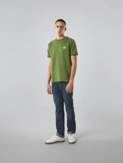 Pretty Green Live Forever Badge Tshirt Green Cheap