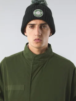 Pretty Green Live Forever Bobble Hat Black Best