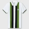 Pretty Green Live Forever Engineered Stripe Polo White Sale