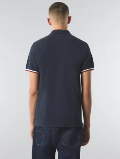 Pretty Green Live Forever Engineered Stripe Polo Navy Store