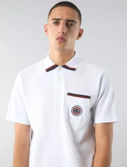 Pretty Green Live Forever Pocket Polo White Store