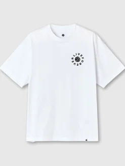 Pretty Green Live Forever Text Logo T-Shirt White Sale