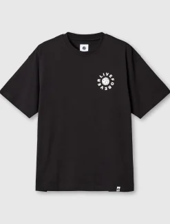 Pretty Green Live Forever Text Logo T-Shirt Black Store