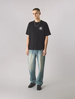 Pretty Green Live Forever Text Logo T-Shirt Black Store