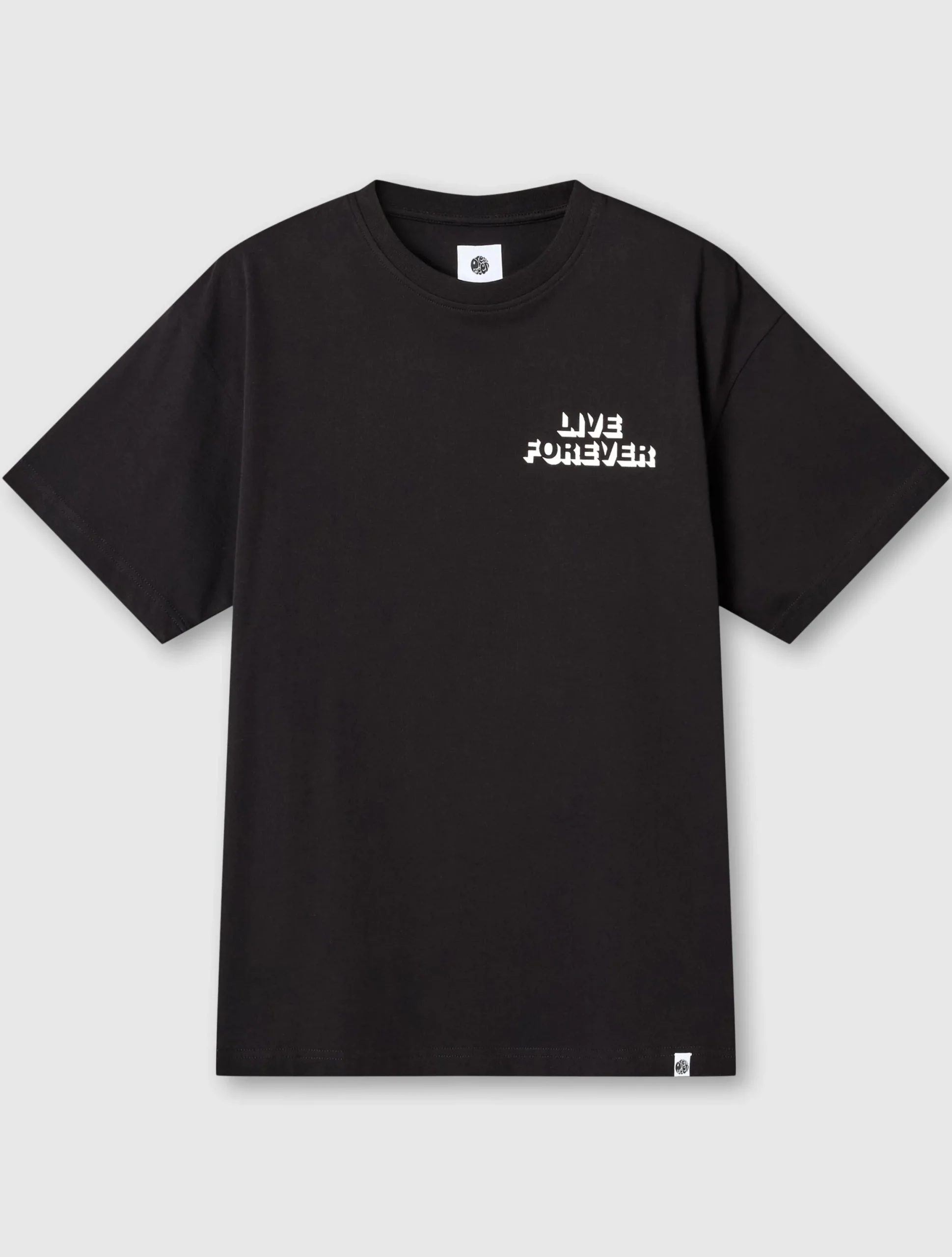Pretty Green Live Forever Text T-Shirt Black Store