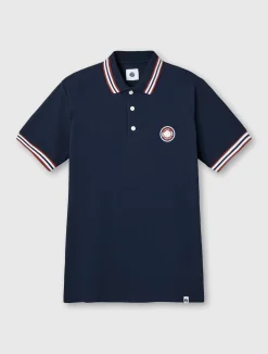 Pretty Green Live Forever Tipped Polo Navy Shop