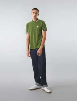 Pretty Green Live Forever Tipped Polo Green Store