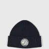 Pretty Green Logo Knit Beanie Navy Sale
