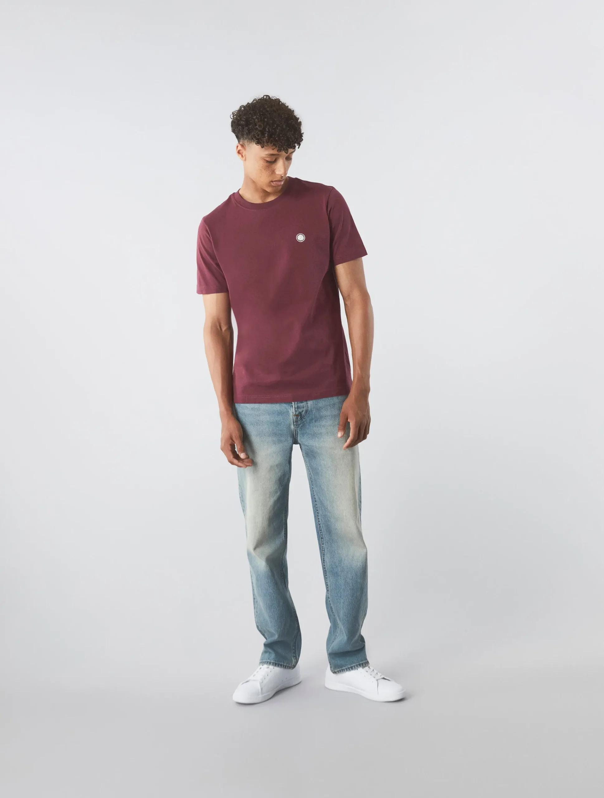 Pretty Green Mitchell T-Shirt Burgundy Outlet