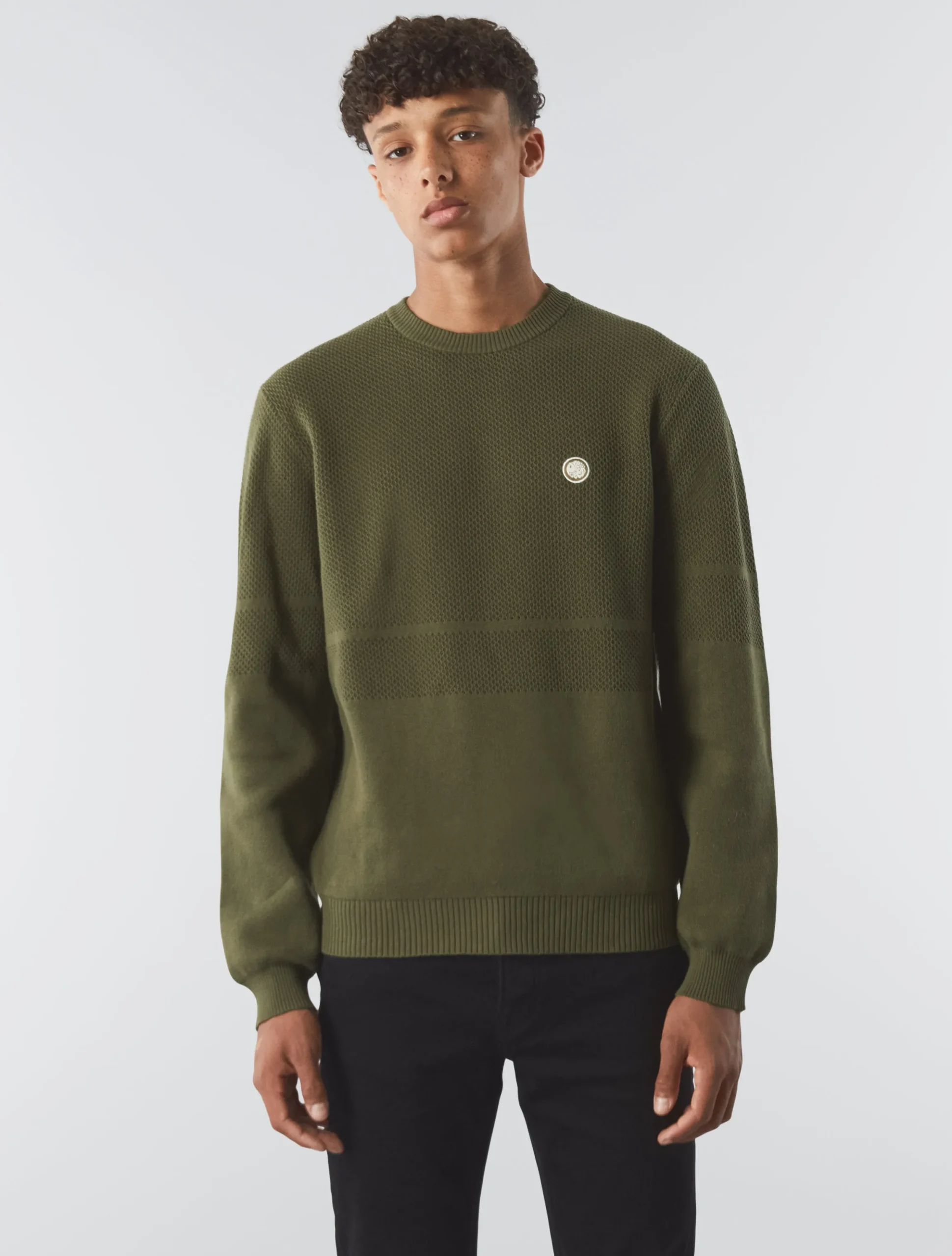 Pretty Green Mountfield Knit Khaki New