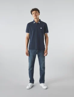 Pretty Green Mountfield Zip Polo Navy Hot