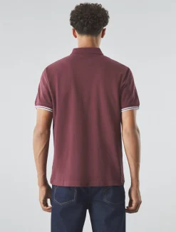 Pretty Green Mountfield Zip Polo Burgundy Discount