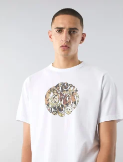 Pretty Green Prestleigh Floral Logo Tshirt White Discount