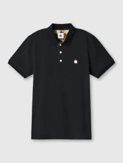 Pretty Green Prestleigh Floral Placket Polo Black Online