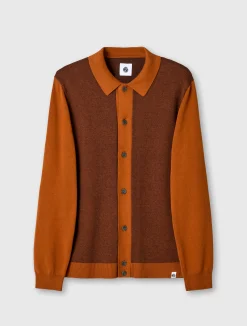 Pretty Green Roxy Knit Shirt Orange Outlet