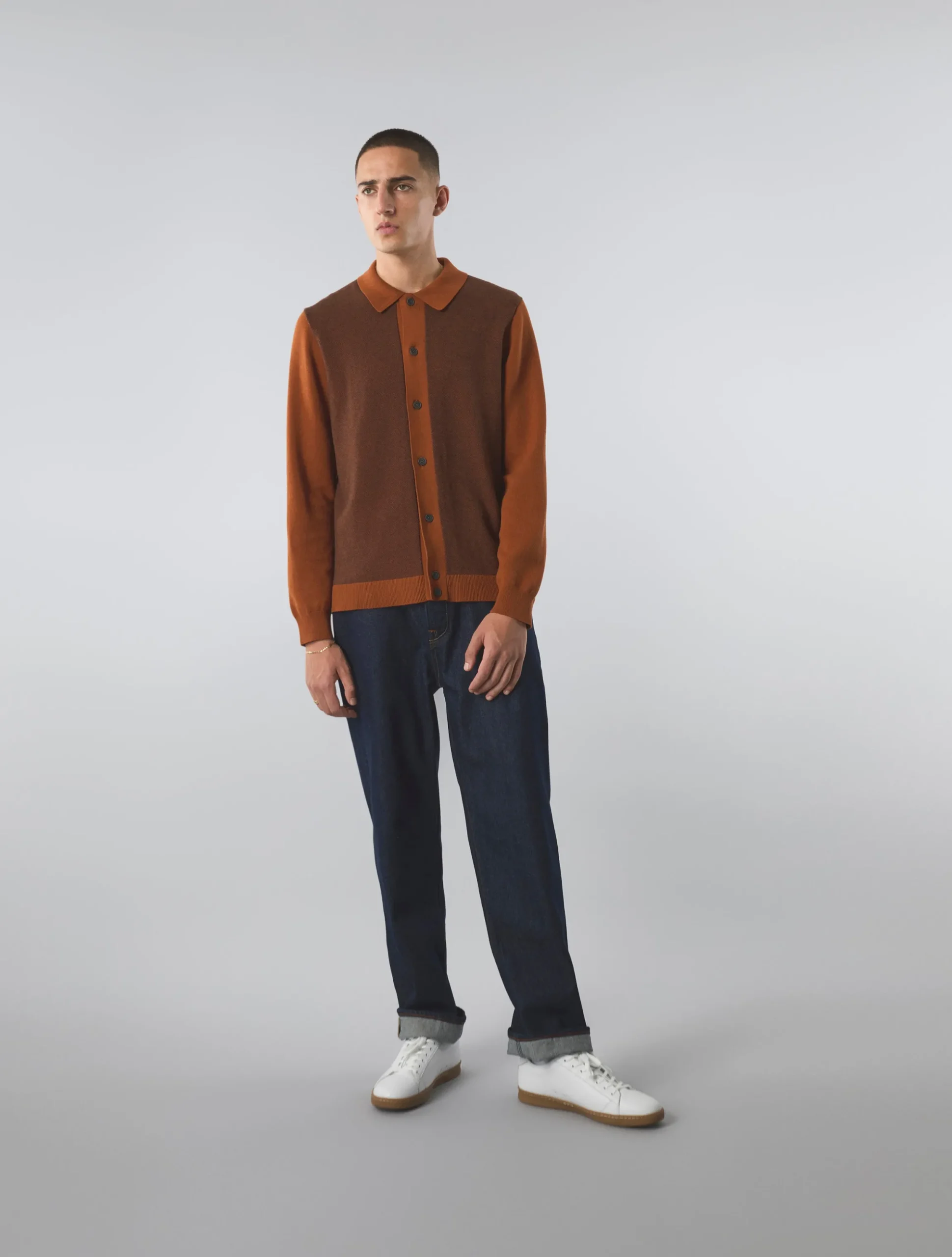 Pretty Green Roxy Knit Shirt Orange Outlet