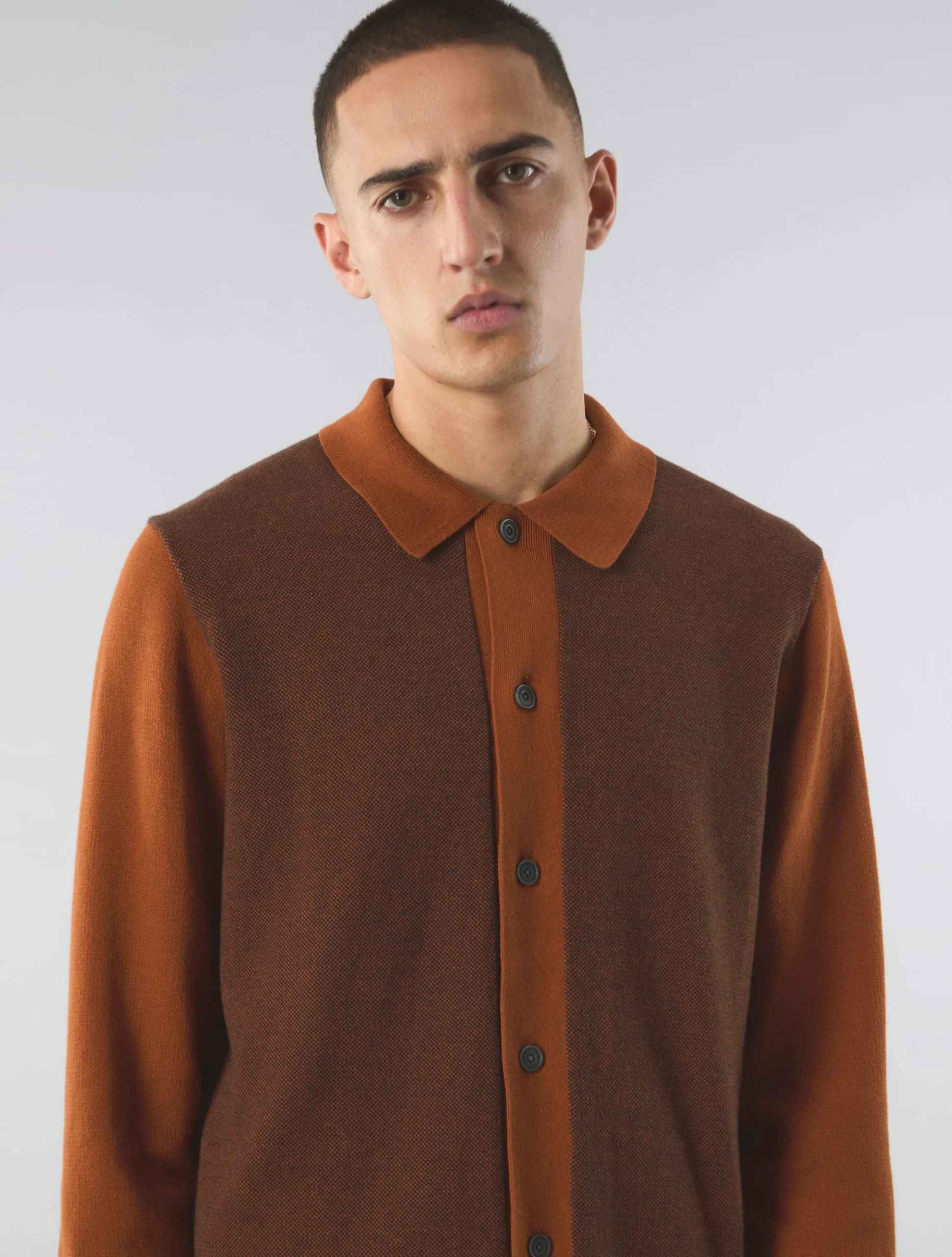 Pretty Green Roxy Knit Shirt Orange Outlet