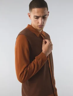 Pretty Green Roxy Knit Shirt Orange Outlet