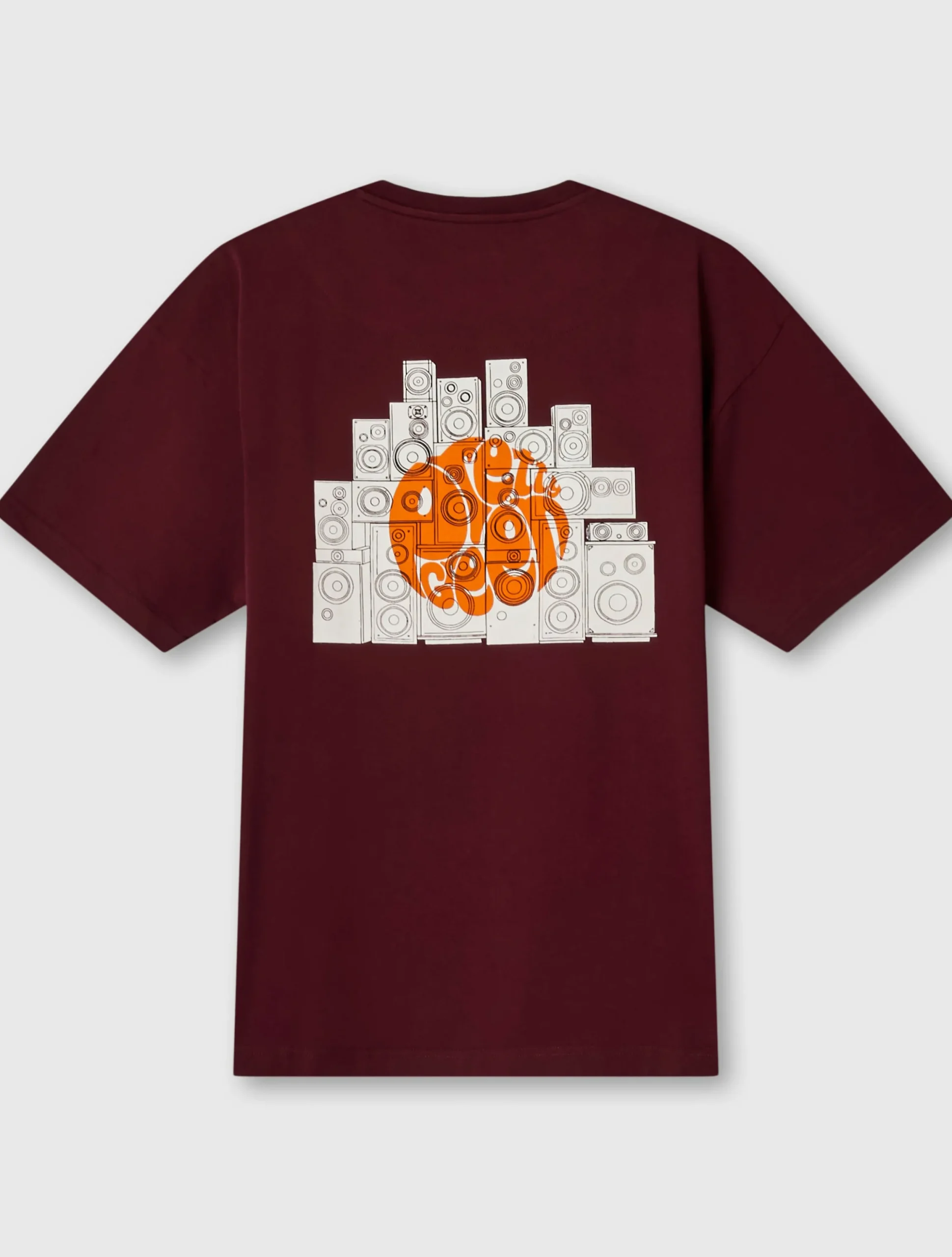 Pretty Green Speaker Oversized T-shirt Burgundy Shop