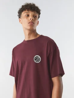 Pretty Green Speaker Oversized T-shirt Burgundy Shop