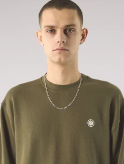 Pretty Green Standards Crew Sweat Khaki Shop