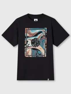 Pretty Green Sundown Box Logo T-shirt Black Fashion