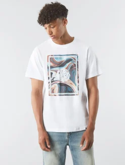 Pretty Green Sundown Box Logo T-shirt White Best