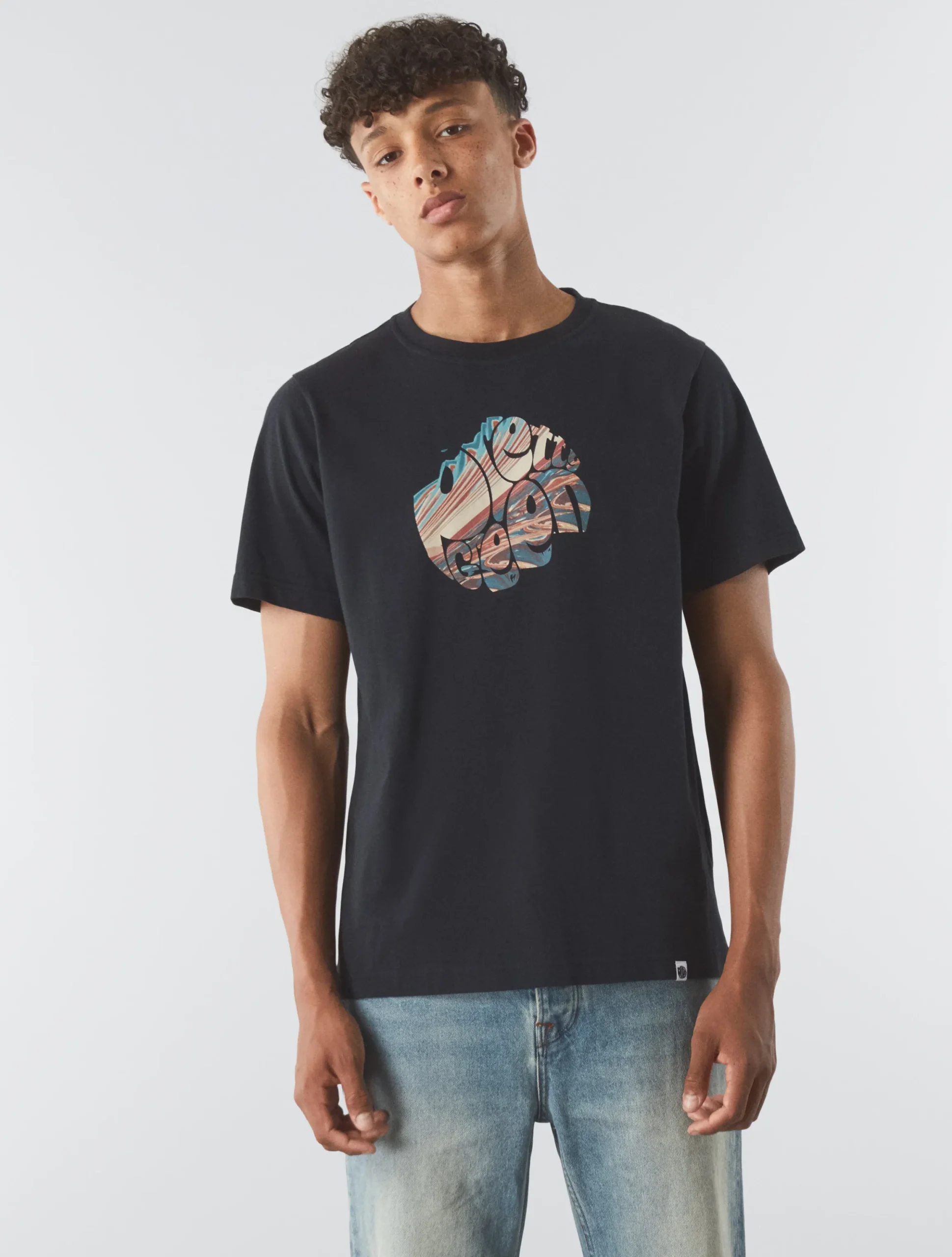Pretty Green Sundown Logo T-shirt Black Online