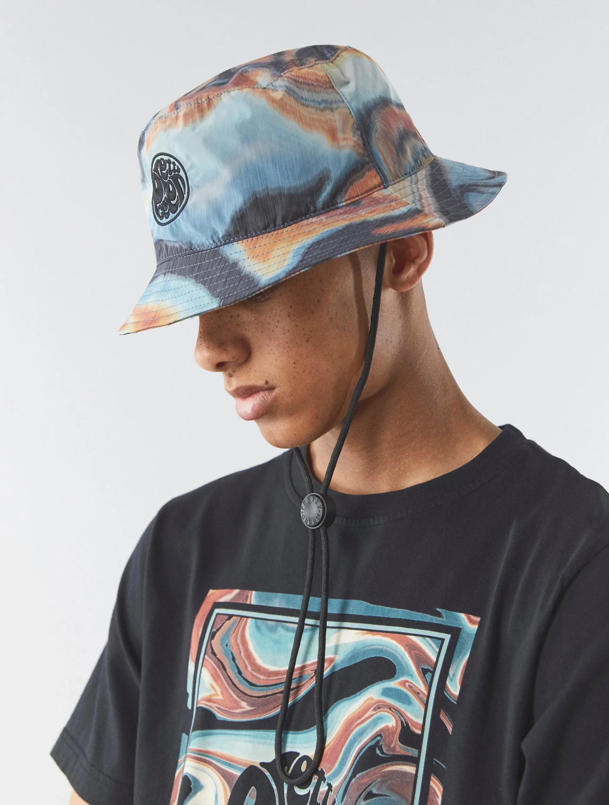 Pretty Green Sundown Print Hat Best