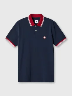 Pretty Green Tilby Contrast Collar Polo Navy Clearance