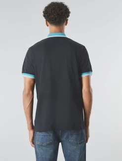 Pretty Green Tilby Contrast Collar Polo Black Flash Sale