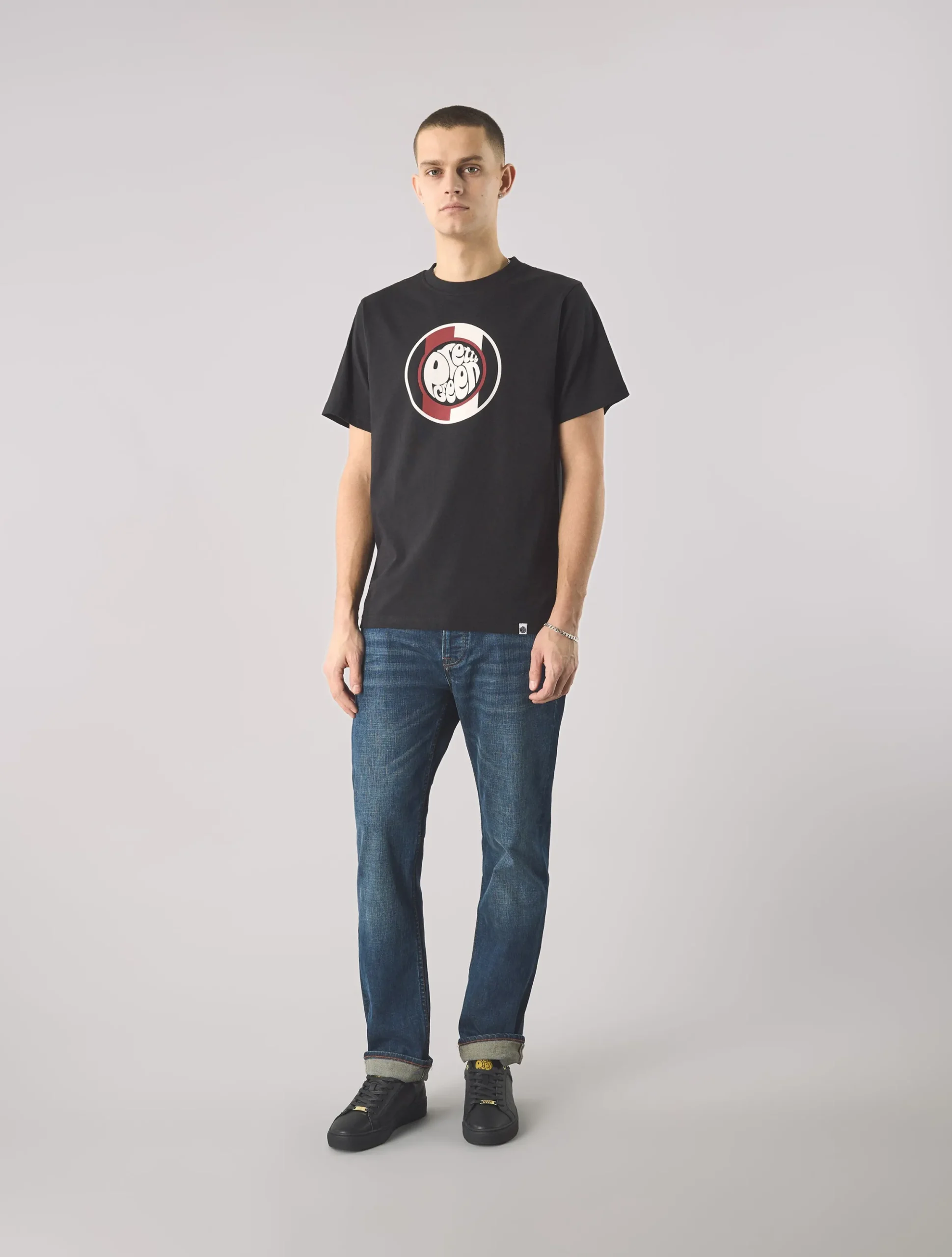 Pretty Green Tilby Logo T-shirt Black New