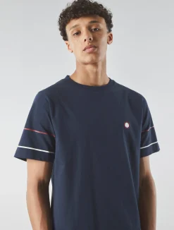 Pretty Green Tilby Sleeve Stripe T-shirt Navy Best