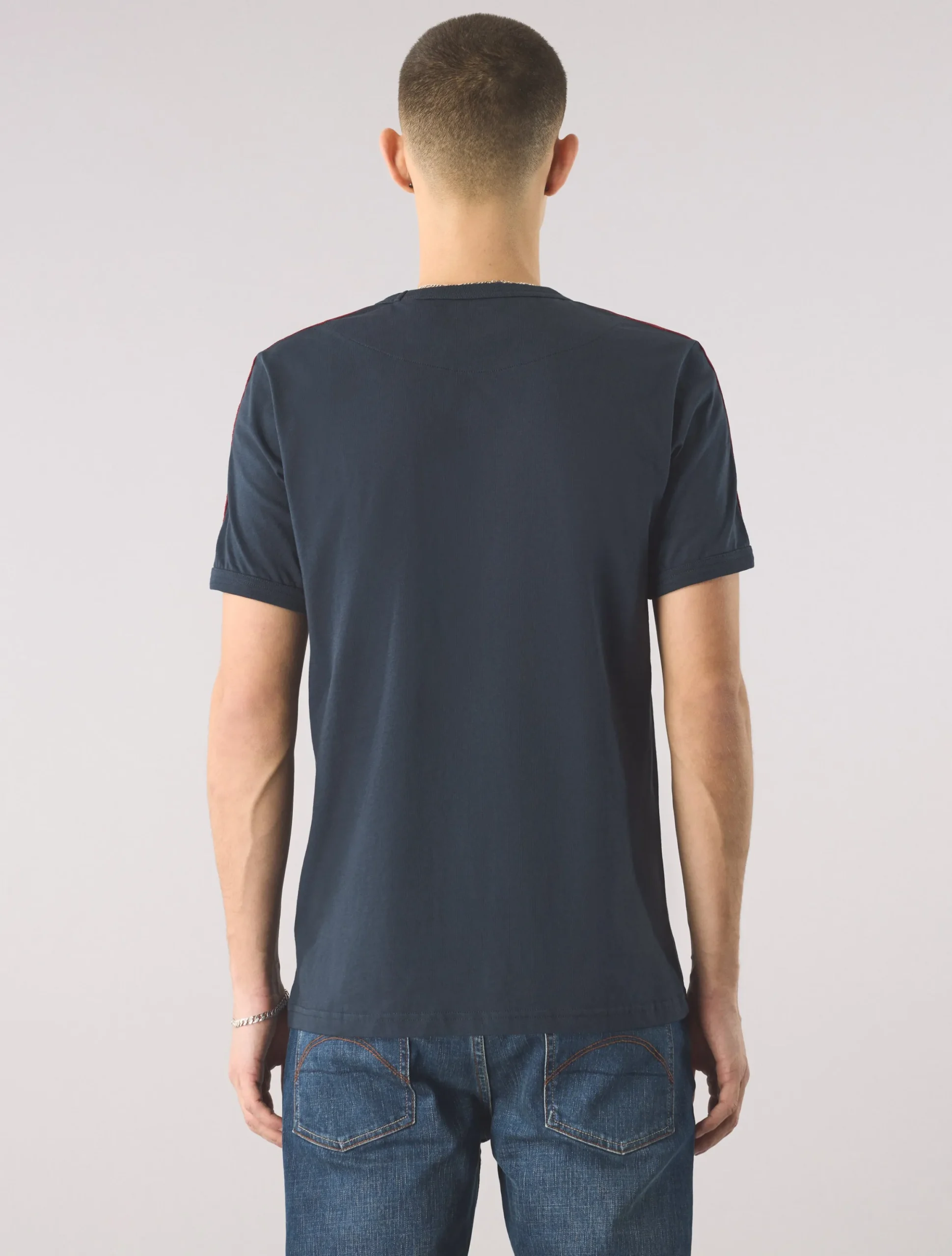 Pretty Green Tilby Tape T-shirt Navy Cheap