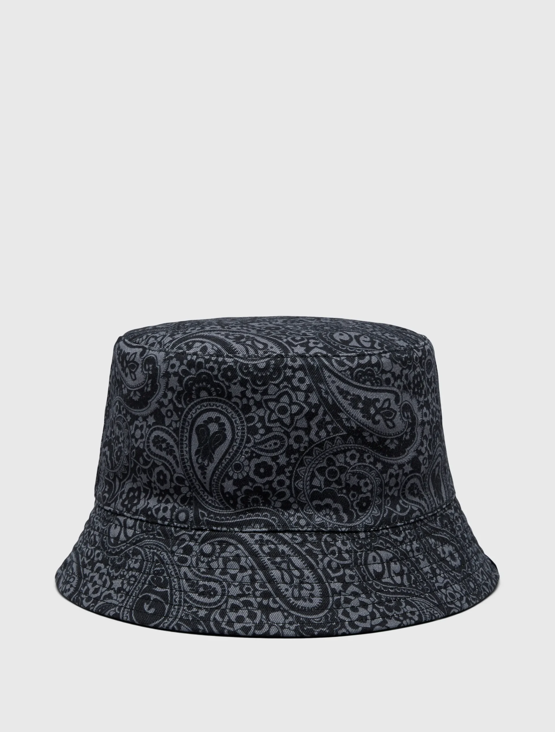Pretty Green Tonal Paisley Reversible Bucket Hat Black Cheap