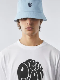 Pretty Green Tonal Paisley Reversible Bucket Hat LightBlue Discount