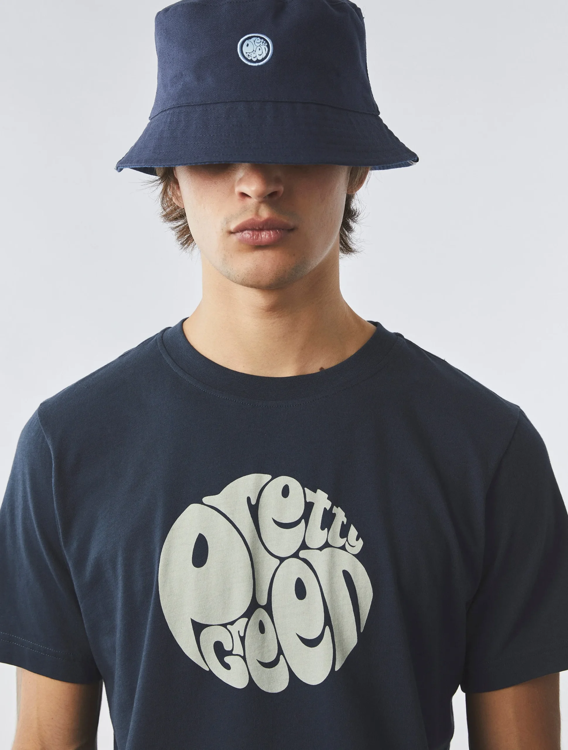 Pretty Green Tonal Paisley Reversible Bucket Hat Navy Sale