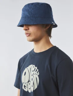 Pretty Green Tonal Paisley Reversible Bucket Hat Navy Sale