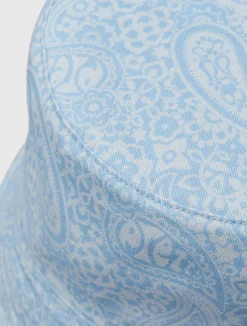 Pretty Green Tonal Paisley Reversible Bucket Hat LightBlue Discount