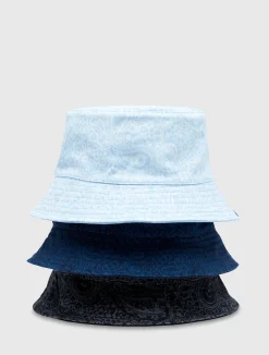 Pretty Green Tonal Paisley Reversible Bucket Hat LightBlue Discount