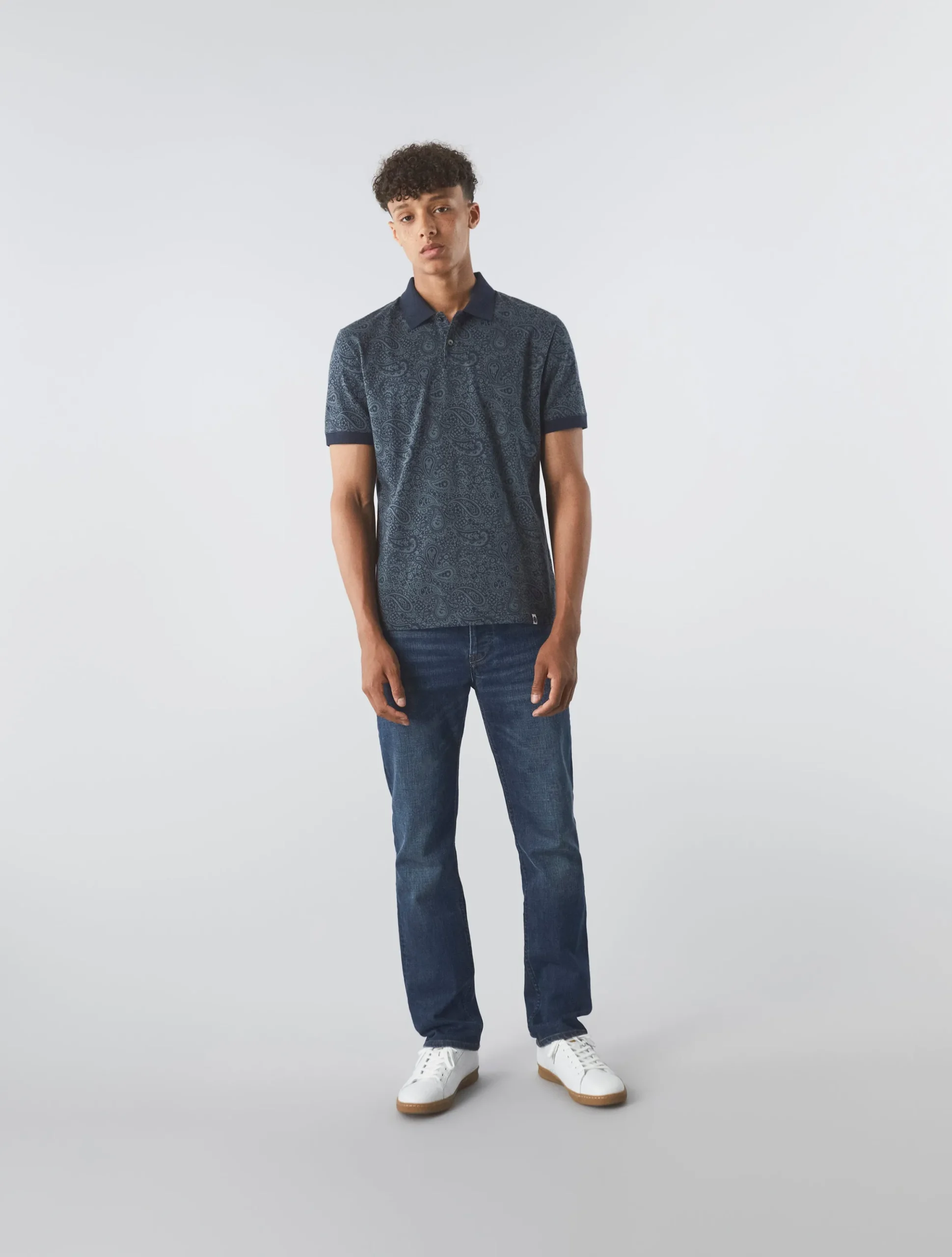 Pretty Green Tonal Wonderwall Paisley Polo Cheap