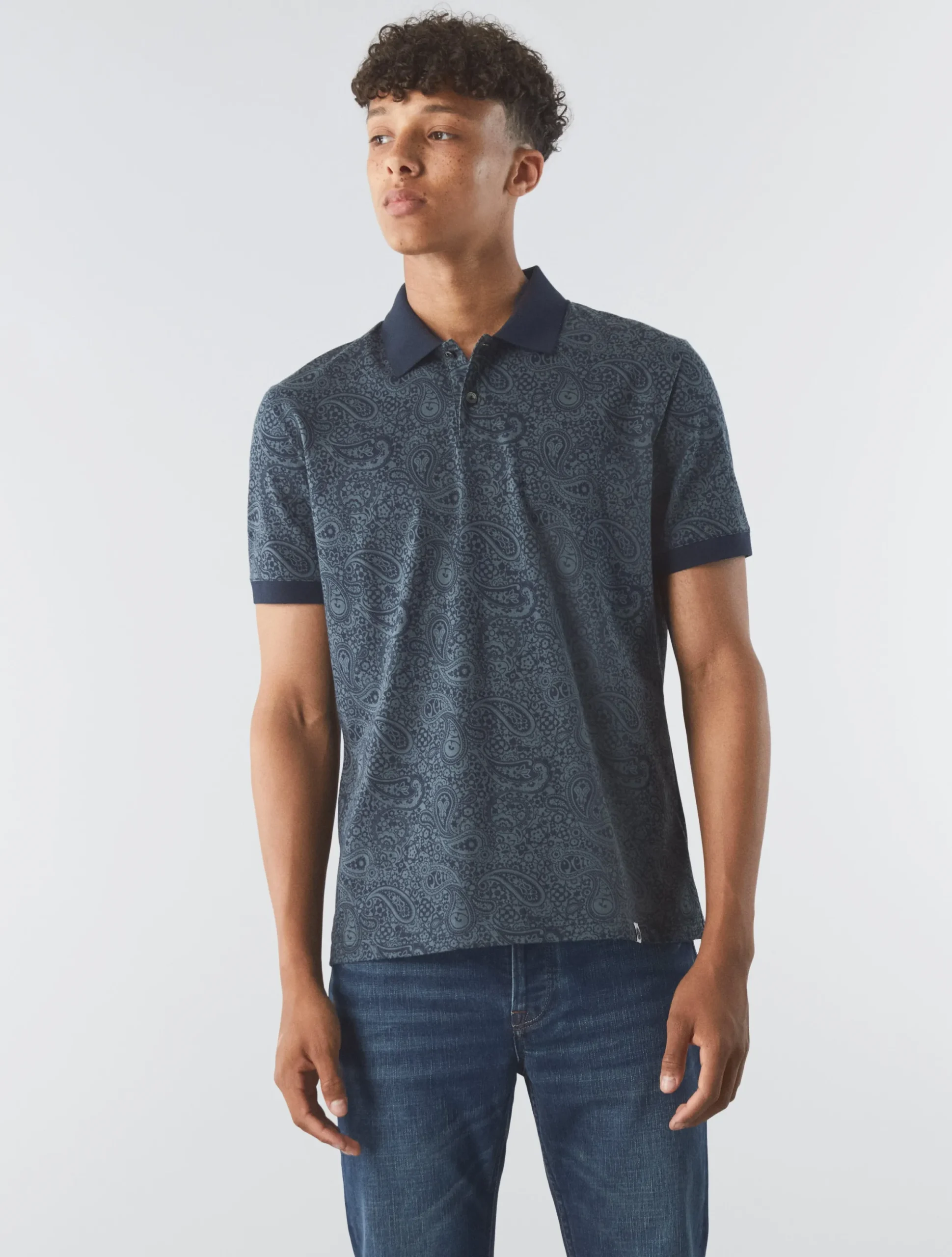 Pretty Green Tonal Wonderwall Paisley Polo Cheap